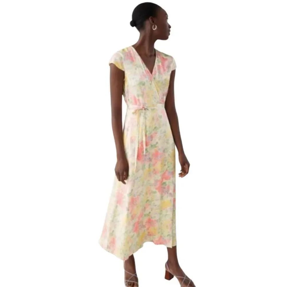 & Other Stories satin midi dress US 4